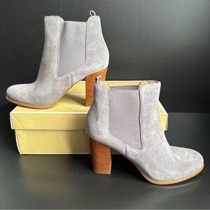 NIB Michael Kors Suede London Grey Lottie Bootie Women’s Shoe Size 9.5